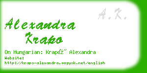 alexandra krapo business card